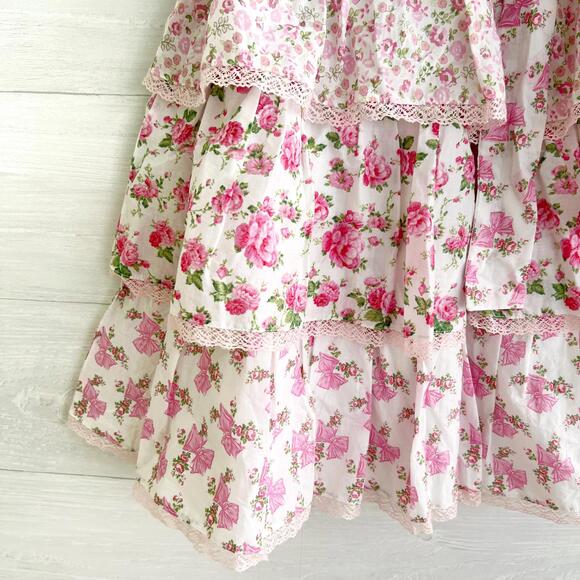 American Girl x Love Shack Fancy - Pink floral tiered party dress sash, Girls 6 - Picture 2 of 7